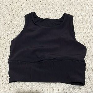 LULULEMON Black Kick Serve Bra Texture Crop Top
